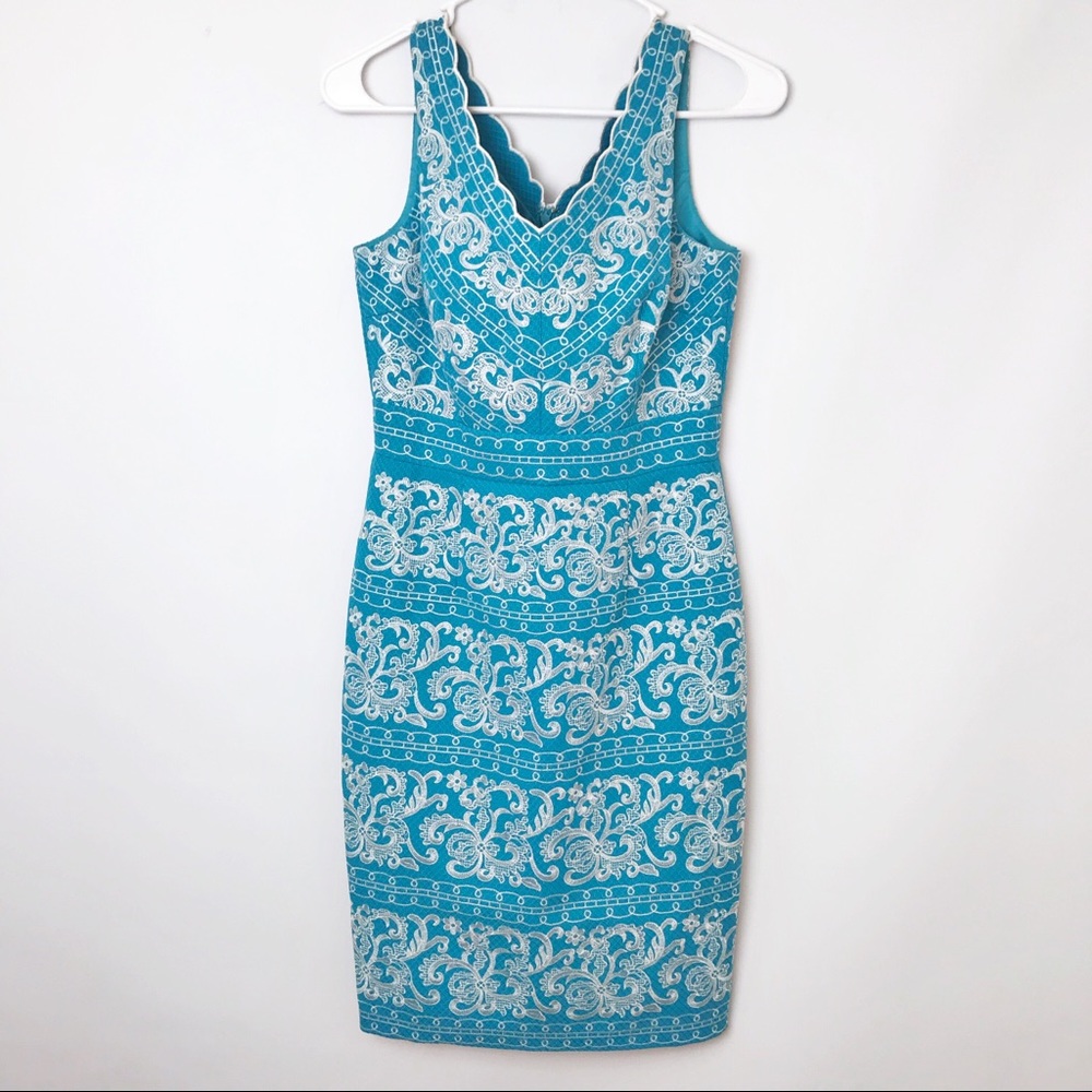 ANTONIO MELANI | Embroidered Scallop Edge Dress 2